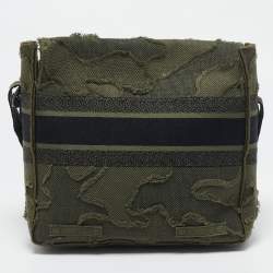 Pre Owned Dior Green Embroidered Canvas Diorcamp Messenger Bag