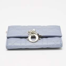 Dior Blue Cannage Leather My Dior Glycine Wallet