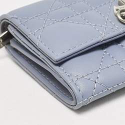 Dior Blue Cannage Leather My Dior Glycine Wallet