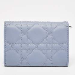 Dior Blue Cannage Leather My Dior Glycine Wallet