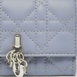 Dior Blue Cannage Leather My Dior Glycine Wallet