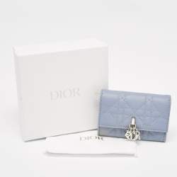 Dior Blue Cannage Leather My Dior Glycine Wallet