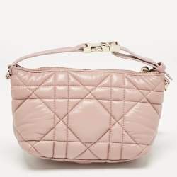 Dior Dusty Pink Macrocannage Leather Small Diortravel Nomad Pouch