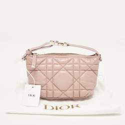 Dior Dusty Pink Macrocannage Leather Small Diortravel Nomad Pouch