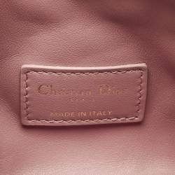Dior Dusty Pink Macrocannage Leather Small Diortravel Nomad Pouch