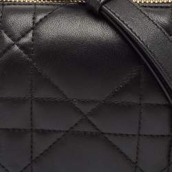 Dior Black/White Macro Cannage Leather Micro Vibe Hobo