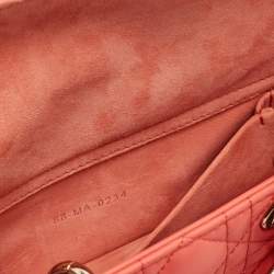 Pre Owned Dior Orange Cannage Leather Small Lady D-Joy Tote