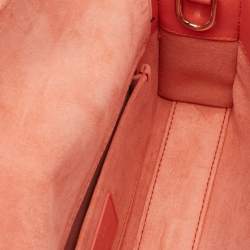 Pre Owned Dior Orange Cannage Leather Small Lady D-Joy Tote