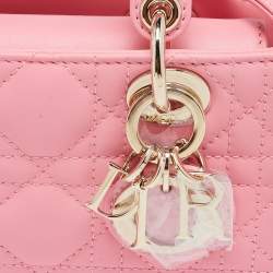 Pre Owned Dior Pink Cannage Leather Micro Lady D-Joy Tote