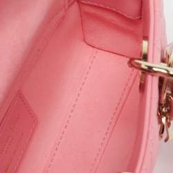 Pre Owned Dior Pink Cannage Leather Micro Lady D-Joy Tote