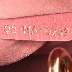 Dior Pink Ostrich Leather Small Lady Dior Tote