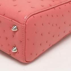 Dior Pink Ostrich Leather Small Lady Dior Tote