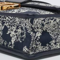 Dior Navy Blue/White Toile de Jouy Reverse 30 Montaigne Shoulder Bag