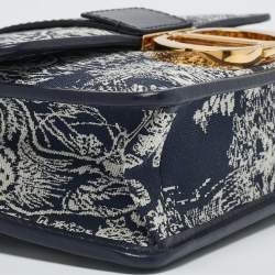 Dior Navy Blue/White Toile de Jouy Reverse 30 Montaigne Shoulder Bag