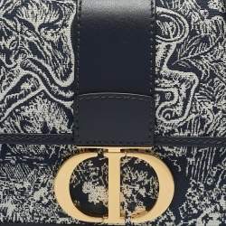 Dior Navy Blue/White Toile de Jouy Reverse 30 Montaigne Shoulder Bag