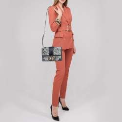 Dior Navy Blue/White Toile de Jouy Reverse 30 Montaigne Shoulder Bag