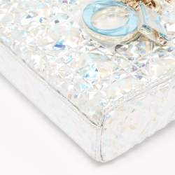 مملوكة مسبقًا Dior Silver Iridescent Diamond Cannage Leather Medium Lady D-Joy Tote