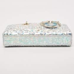 مملوكة مسبقًا Dior Silver Iridescent Diamond Cannage Leather Medium Lady D-Joy Tote