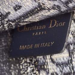Pre Owned Dior Navy Blue Oblique Canvas Mini Book Tote