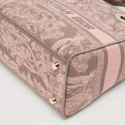 Dior Pink/Grey Canvas Medium Toile de Jouy Lady D-Lite Tote