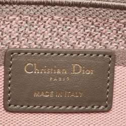 Dior Pink/Grey Canvas Medium Toile de Jouy Lady D-Lite Tote