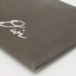 Pre Owned Dior Black Nubuck Leather 1947 Lily of the Valley Pouch