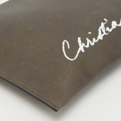 Pre Owned Dior Black Nubuck Leather 1947 Lily of the Valley Pouch