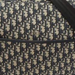 Pre Owned Dior Navy Blue Oblique Canvas Changing Bag