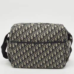 Pre Owned Dior Navy Blue Oblique Canvas Changing Bag