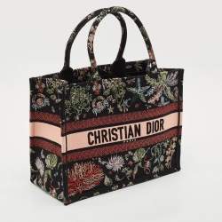 Dior Multicolor Embroidered Canvas Medium Book Tote