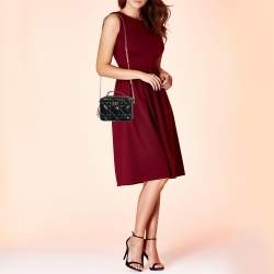 Dior Black Macrocannage Quilted Leather Caro Box Bag