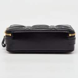 Dior Black Macrocannage Quilted Leather Caro Box Bag