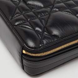 Dior Black Macrocannage Quilted Leather Caro Box Bag