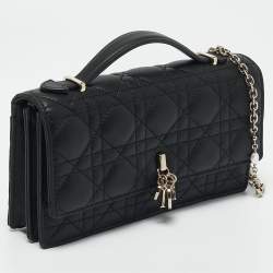 Dior Black Cannage Leather Mini My Dior Top Handle Bag