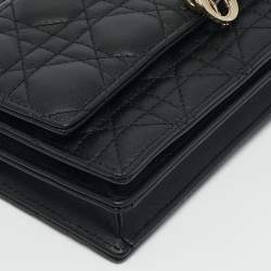 Dior Black Cannage Leather Mini My Dior Top Handle Bag