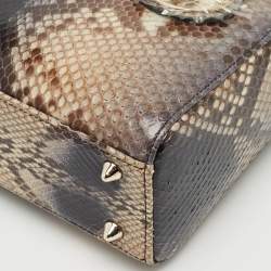 Dior Brown Python Small Lady Dior Tote