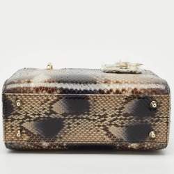 Dior Brown Python Small Lady Dior Tote