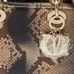 Dior Brown Python Small Lady Dior Tote