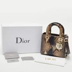 Dior Brown Python Small Lady Dior Tote