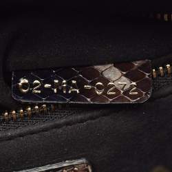 Dior Brown Python Small Lady Dior Tote