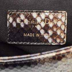 Dior Brown Python Small Lady Dior Tote