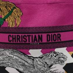 Dior Multicolor Jungle Pop Embroidered Canvas Large Book Tote