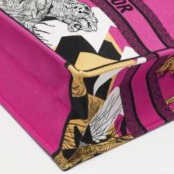 Dior Multicolor Jungle Pop Embroidered Canvas Large Book Tote