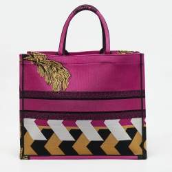 Dior Multicolor Jungle Pop Embroidered Canvas Large Book Tote