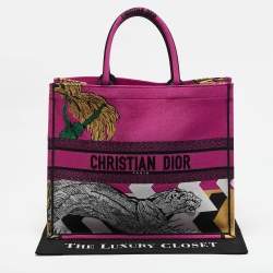 Dior Multicolor Jungle Pop Embroidered Canvas Large Book Tote