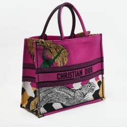 Dior Multicolor Jungle Pop Embroidered Canvas Large Book Tote