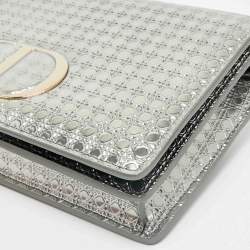 Dior Silver Microcannage Patent Leather 2in1 30 Montaigne Pouch Bag