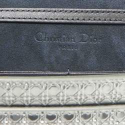Dior Silver Microcannage Patent Leather 2in1 30 Montaigne Pouch Bag