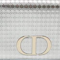 Dior Silver Microcannage Patent Leather 2in1 30 Montaigne Pouch Bag