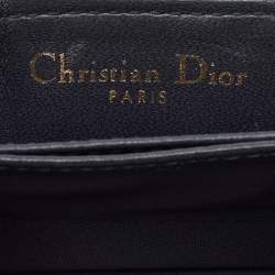  Dior Silver Crinkled Leather Diorama Gusset Card Holder